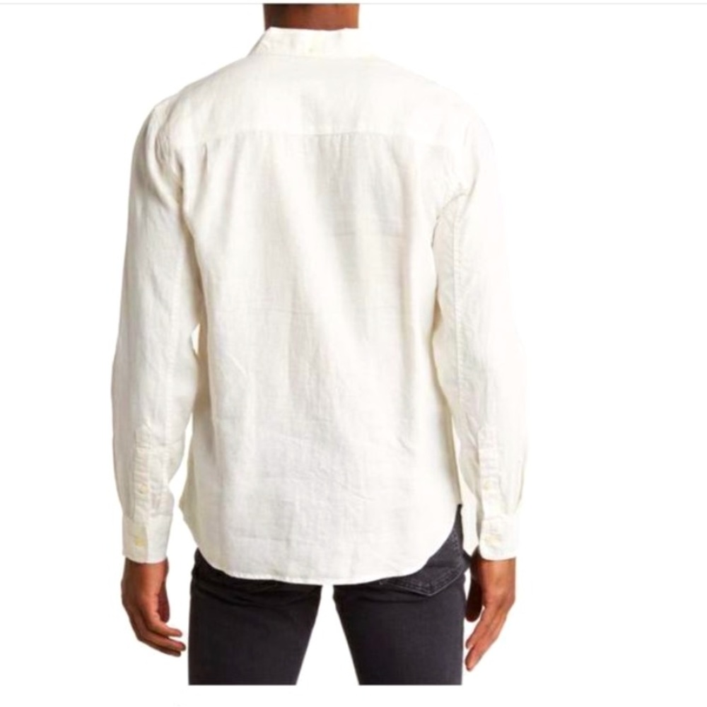 Lucky Brand Men’s White Linen Button Down Long Sleeve Shirt Sz XL - Picture 2 of 9